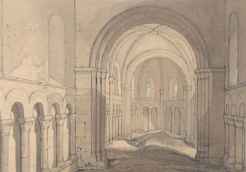 Interieur van de kapel van Saint Julien, nabij Rouen, Normandië